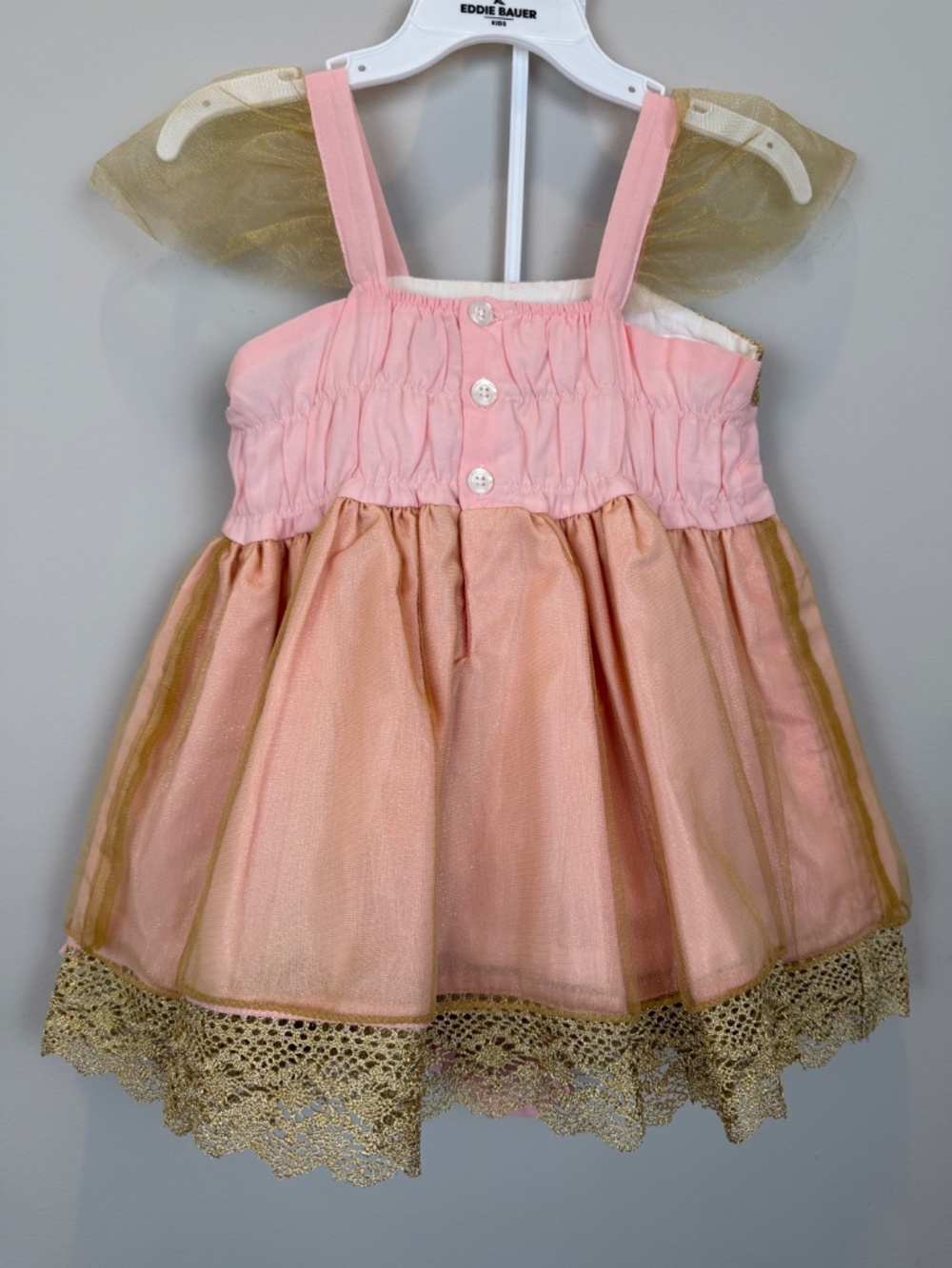 Wildling by Well Dressed Wolf Pink Gold Lace Dress 4T Flower Girl - Picture 4 of 13